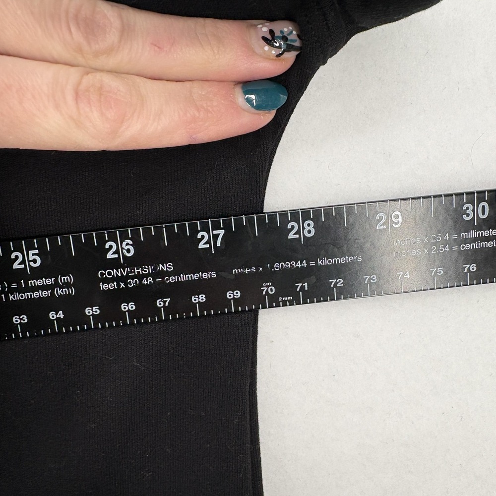LIVI Lane Bryant Black Short-Sleeve Hooded Sweatshirt with White Trim, like NEW! - Picture 8 of 12